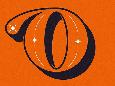 O - for Olive illustrator letter o orange red star type typography