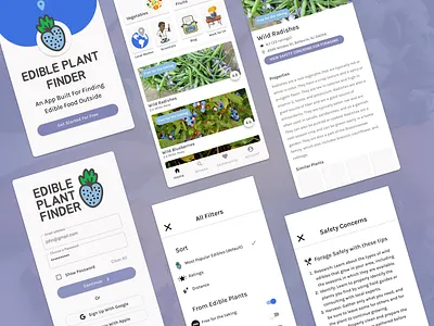Edible Plant Finder App Ideation & Design appdesign branding design designer designforhire designsystem illustration logo ui