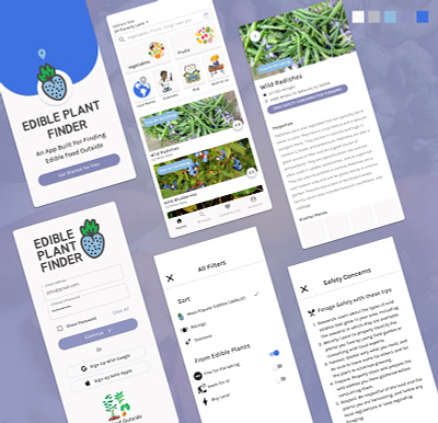 Edible Plant Finder App Ideation & Design appdesign branding design designer designforhire designsystem illustration logo ui