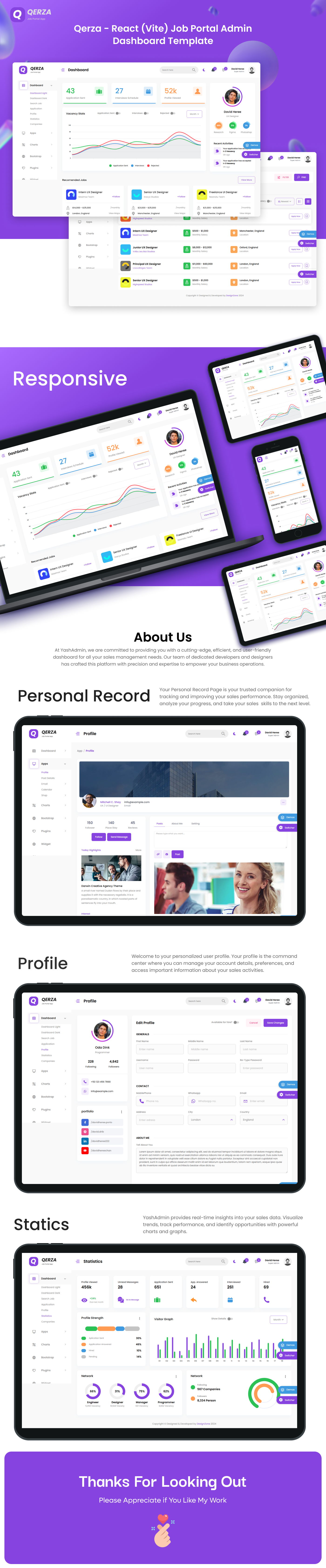 Qerza – React (Vite) Job Portal Admin Dashboard Template adminpanel branding creative design dexignlab dexignzone digitalagency illustration jobportaldashboard kotawebdevelopment logo product design reacttemplate techcompany template ui uiux vitejs w3itexperts website