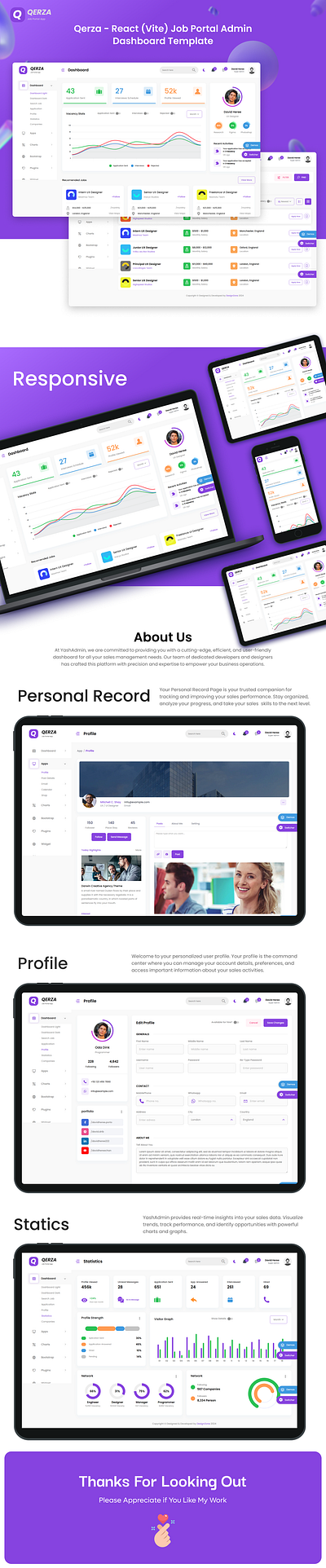 Qerza – React (Vite) Job Portal Admin Dashboard Template adminpanel branding creative design dexignlab dexignzone digitalagency illustration jobportaldashboard kotawebdevelopment logo product design reacttemplate techcompany template ui uiux vitejs w3itexperts website