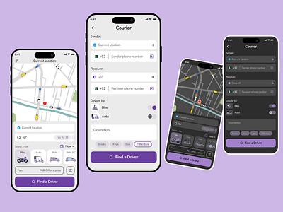 Online Ride Option App Design figma online app uxui design
