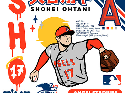 IT'S SHO-TIME! - SHOHEI OHTANI 2023 angels baseball branding design illustration logo mlb papajart shoheiohtani vector