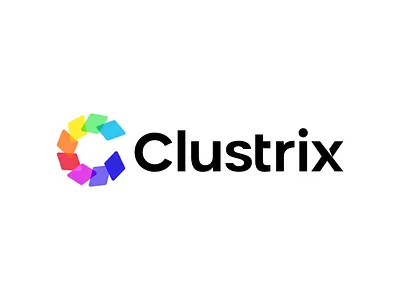 Clustrix Colorful multicolor overly C Logo Design analytics or ai branding circle logo colour connect corporate data visualization digital collaboration distributed networks dynamic hub info data letter c logo mark link logo motion move movement nodes recycletechnology repeat