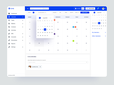 CRM - Calendar (Date Pick) application calendar calendar date picker crm dashboard dashboardcreative dashboarddesign dashboardui dashboardux landingpage popular2023 uiroll web webapp webapplication webapps webdesign website websitedesign