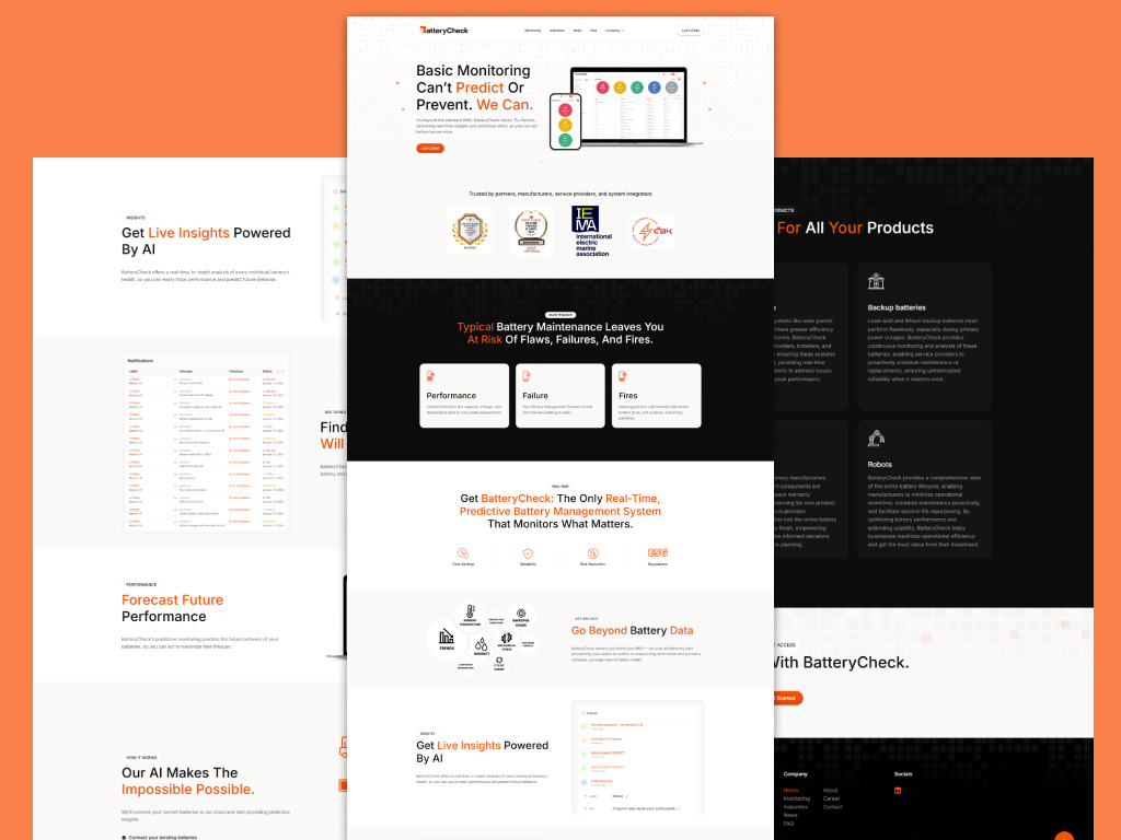 Battery Check_ clean & responsive webflow landing page Design branding clean landing page creative agency design digital marketing figma illustration landing page modern web design responsive website social media ui uiux ux web design webflow website designer website development