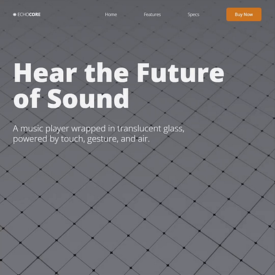 Echocore 3d device music player product spline ui webflow