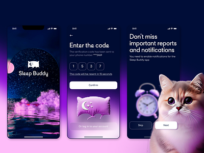 Better Sleep — App — Sleep Tracking App animation design graphic design illustration ui ux web design