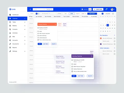 CRM - Calendar (Weekly View) adin panel backend design calendar creative web design crm crm dashboard crm ui crm ux dashboard dashboardui modern web design popular 2023 softwere design uiroll uiux webapplication weekly calendar