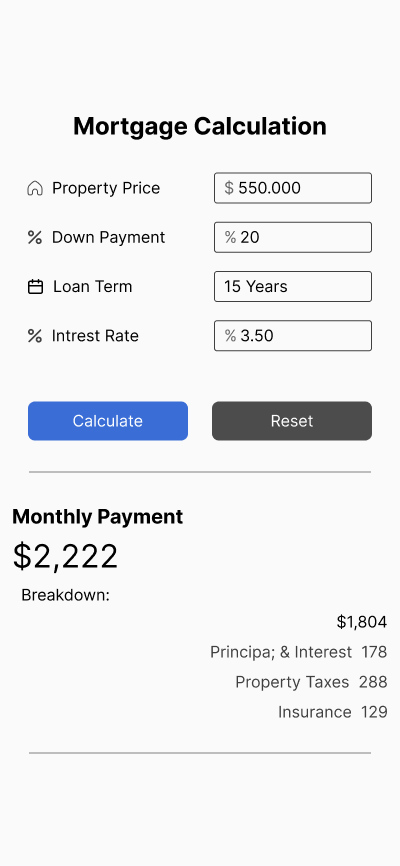 #daily 004 mortgage calculator daily ui dailyui graphic design landing page ui user iterface ux