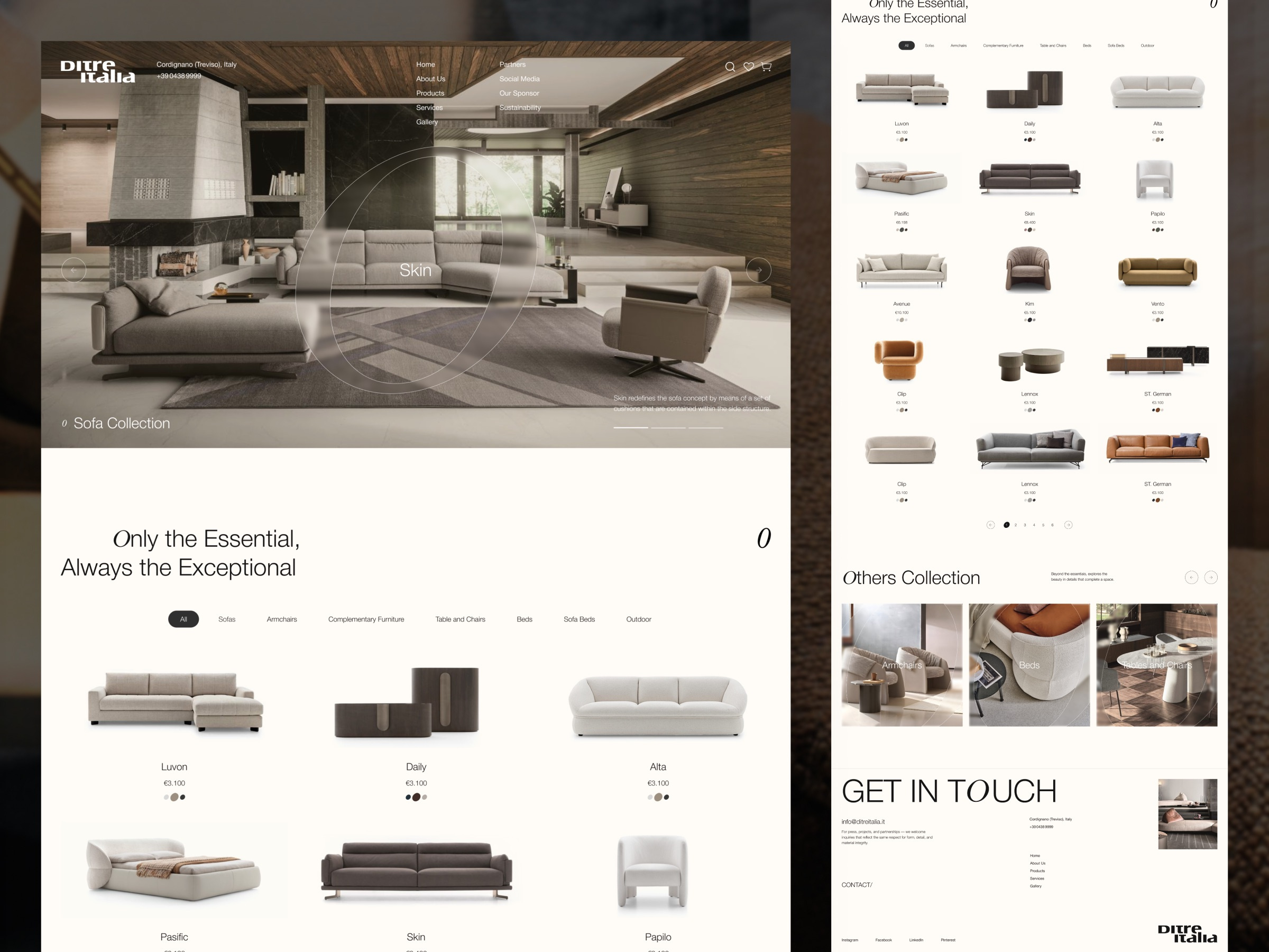 Example of DI - Luxury Furniture Ecommerce Furniture Website - Product List