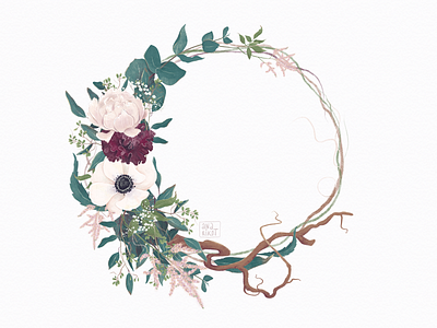 Rustic Wedding Floral Illustrations art botanical bouquet bridal delicate design digital art elegant floral flower greenery hand drawn illustration illustration art invitation lavender packaging rustic watercolor wedding wreath