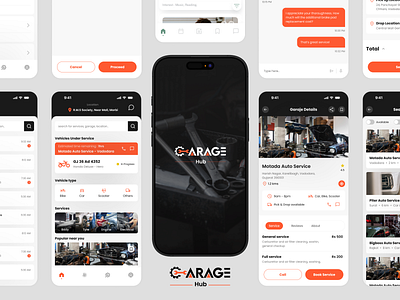🚗 GarageHub – Smart Vehicle Service at Your Fingertips animation appdesign branding creativedesign design dribbleshots figma graphic design illustration logo logodesign minimaldesign moderndesign prototype ui uiux ux webdesign website wireframes