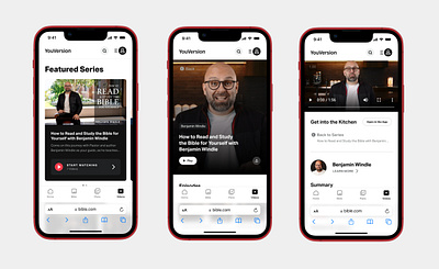 Bible.com Videos app episode featured graphic design mobile safari series tv ui ux video watch web