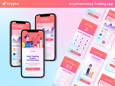 Crypta Trading App app figma graphic design ui