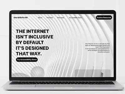 One Web For All — Inclusive Web Design Concept design figma interface landing page saas ui ux uxui web website