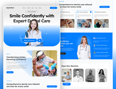 Smilenest - Dental Website Design | Landing Page Design dental design graphic design landing page medical ui uiux website website design