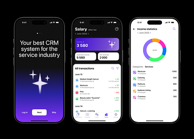 CRM for service industry design graphic design mobile ui ux vector web