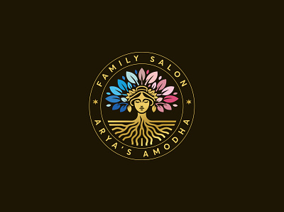 Amodha salon logo branding design illustration logo typography