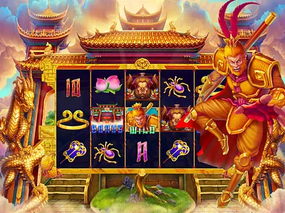 Monkey King animation art for games casino crypto game digital2d entertainment gambling game art game design gamedev gamedeveloper gaming gaming industry graphic design igaming jackpot multiplier slotmachines slots volatility