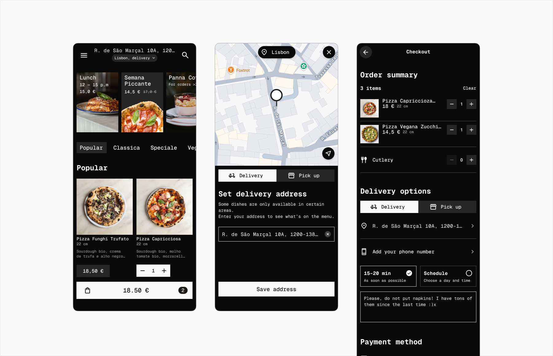 White label food delivery app app design ui white label