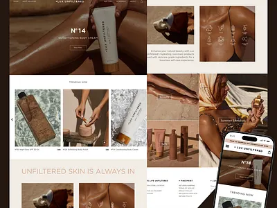 Homepage Design for Skincare brand clean beauty ecommerce homepage luxury brand scincare brand skincareui ui