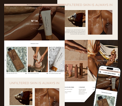 Homepage Design for Skincare brand clean beauty ecommerce homepage luxury brand scincare brand skincareui ui