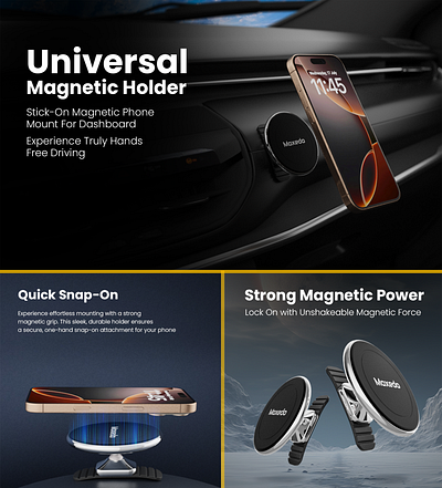 Universal phone holder product 3D visualization Render 3d 3dart 3drender 3dvisualization a amazonlisting branding graphic design graphicsdesign
