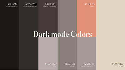 Dark mode color palette - warm beige branding graphic design ui