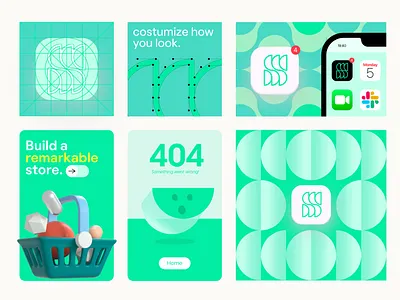 E-com platform - On going project app icon brand book brand guides branding ecommerce green guide lines identity logo logomark platform s letter typography