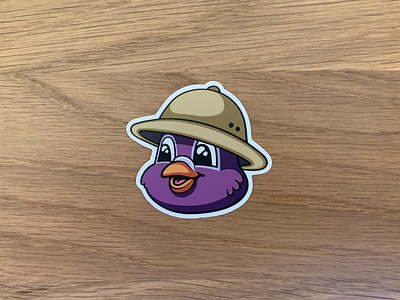 Pip Head Stickers bird carrier pigeon courier cute kawaii mascot pigeon safari hat sticker