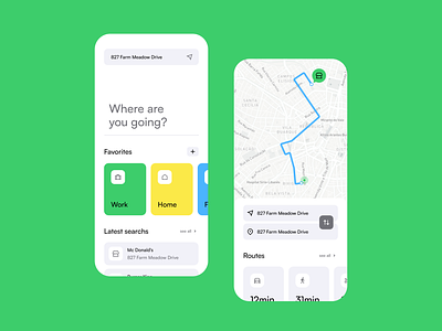 Weekly 04 app car color colorful design fun interface layout location map product route uber ui walking