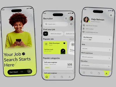 Job search mobile app app concept creative cv daily ui daily ux design ios job search mobile app job seeking mobile mockup stylish ui ux