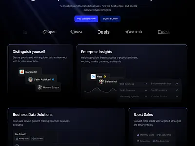 SAAS Landing Page Dark Mode ui ux