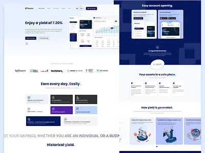 UI/UX for Regular – A Wealth‑Management & Yield Platform case study crypto finance finance website fintech homepage design product design stablecoin ui uiux wealth management