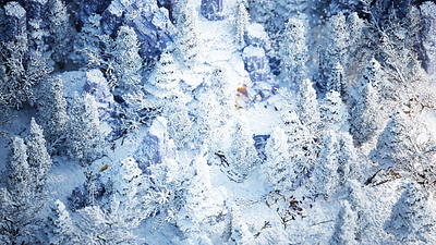 Winter Scene - Voxel Art 3d design digital digitalart illustration magicavoxel render voxel voxelart