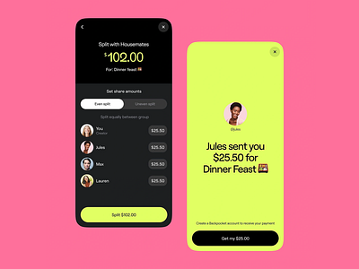 Expense Splitter App UI Design app app design application application design colorful design creative design ui ui design user user experience user friendly user interface ux ux design ux ui vibrant vibrant colors