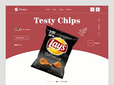 Testy Chips - Website Landing Page branding design e commerce falconthought familyfavorite home page landing page landing page design movienight movies ordinarychips shop snacktime ui ui design ux uxui web webdesign website