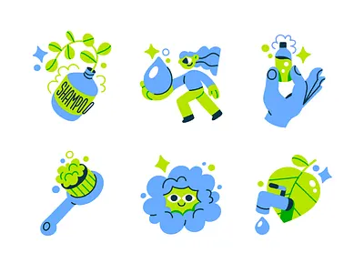 Shampoo Spot Illustrations art character design icon illustration shampoo spot vector