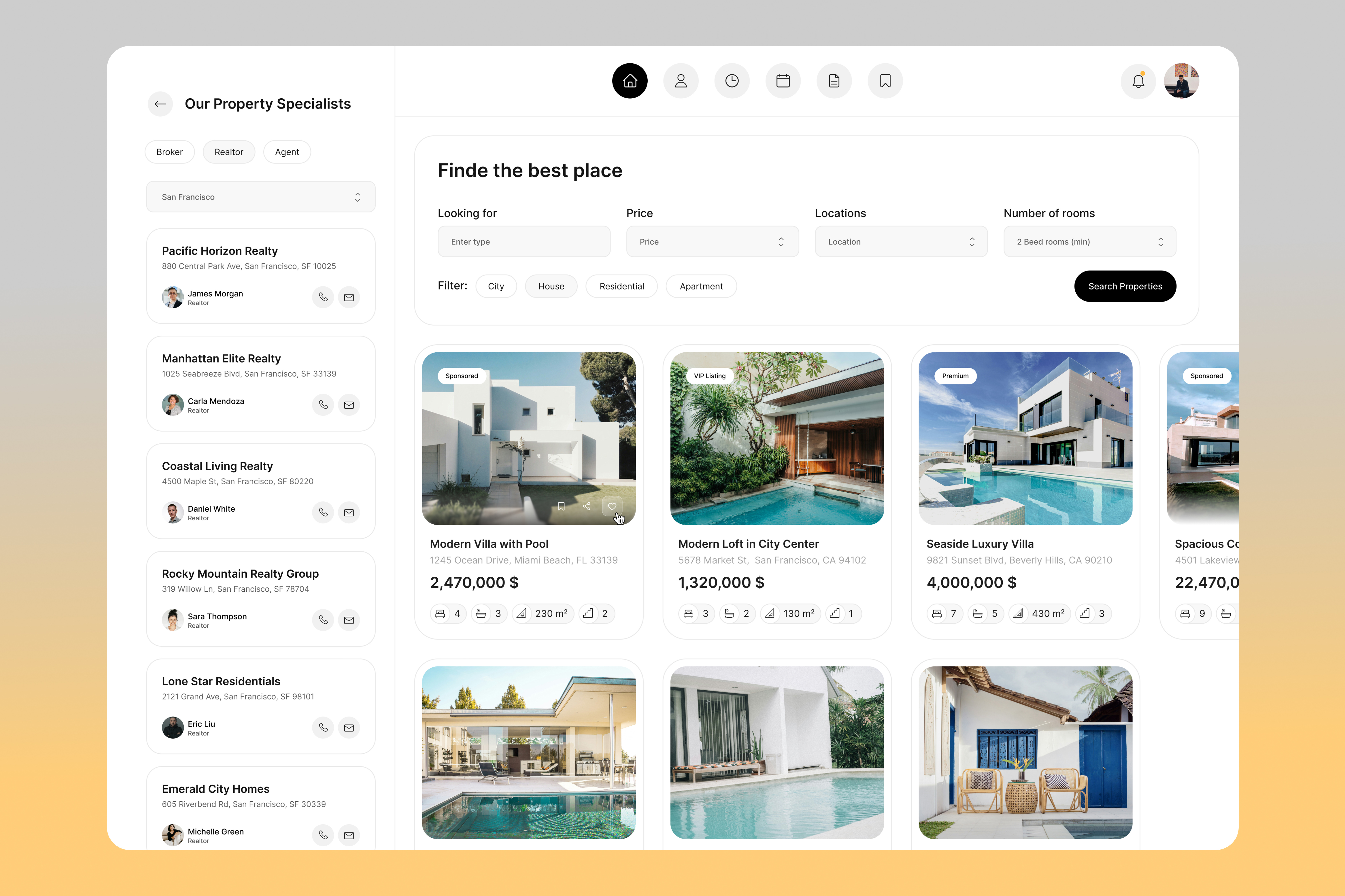 Example of Dashboard UI Design