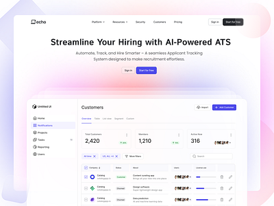 Echo – Smarter Hiring, Effortlessly 🧠💼 designshowcase desktopapp echoapp hiringmadeeasy recruitmenttool