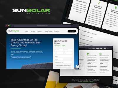 Sunsolar - New Website Design & Build branding figma motion graphics ui web design web development