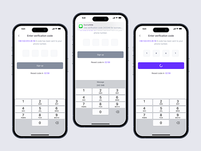 Sign Up - Phone Verification app design typography ui