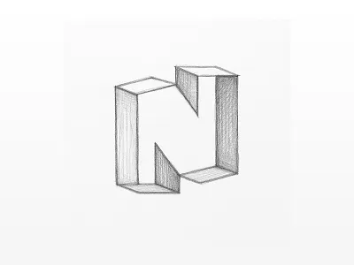 3D "N" logo sketch 3d 3d logo ai logo b2b logo brand identity branding design identity lettermark logo logo exploration logo process logos minimal n logo saas logo sketch startup logo tech logo web3