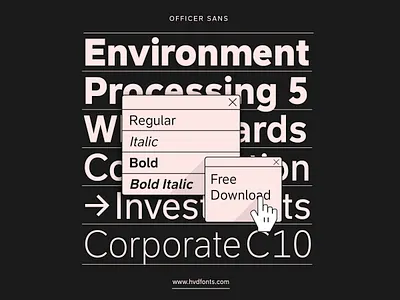 Officer Sans (Free) branding design font fonts free font freefont hvd typedesign typeface typography