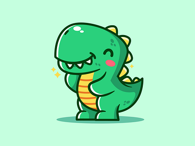T- Rex adorable cartoon character child children cute dinosaur funny illustration jurassic kids mascot predator t rex