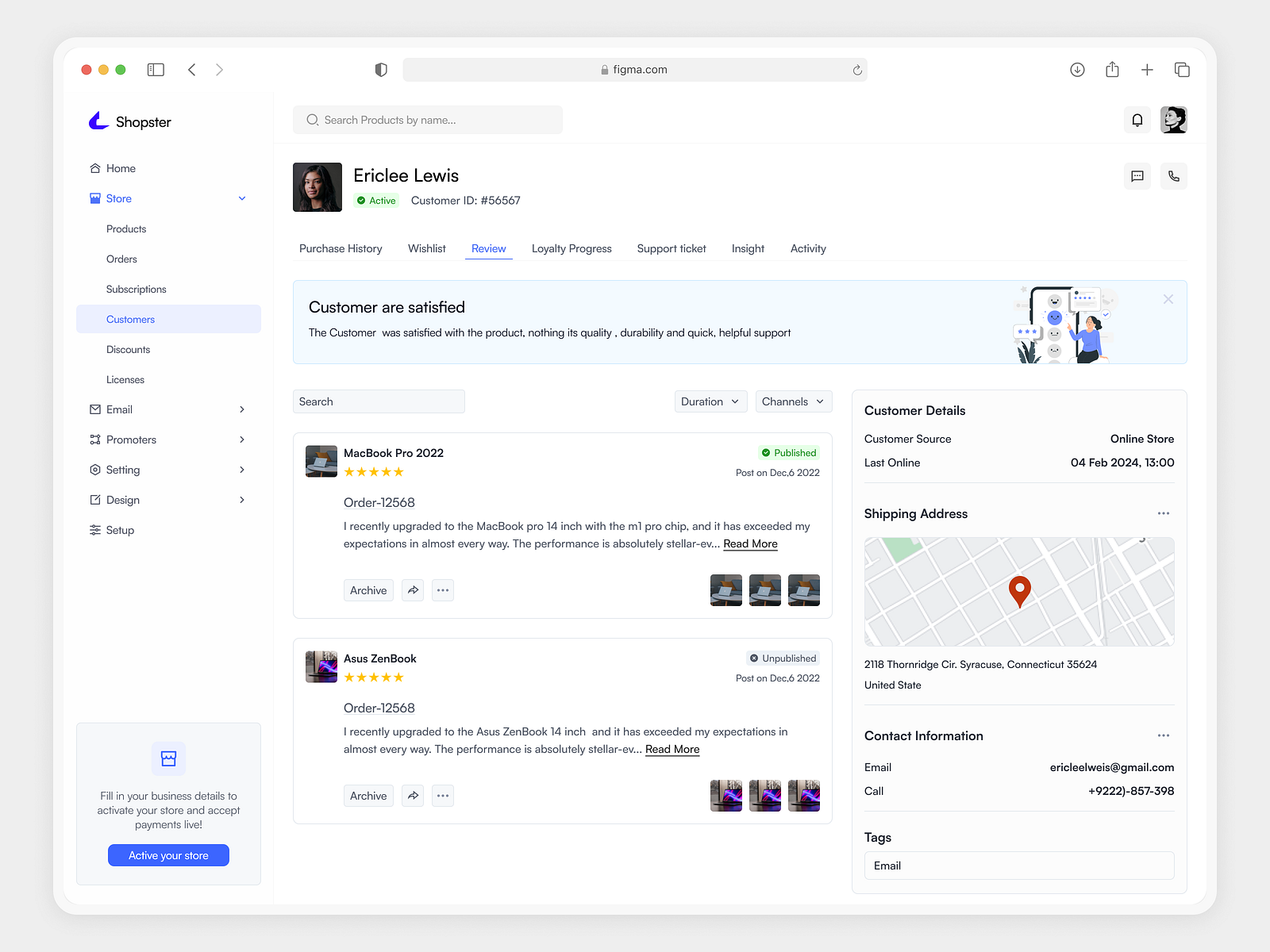 SaaS E-Commerce Customer Detail Page UI/UX Design by Chapter 24 on Dribbble