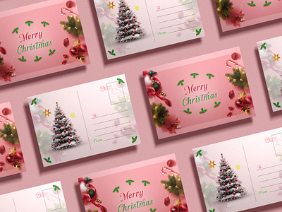 Christmas Postcard Design (Postcard Design Project) app branding design graphic design illustration logo typography ui ux vector