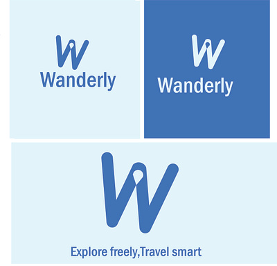 Wanderly Travel and relaxation Company branding graphic design logo