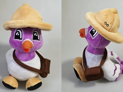 Pip Plush! carrier pigeon cute kawaii messenger bag pigeon plush safari hat stuffed animal